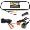 HUACANG Set di telecamera per retromarcia Wried, monitor 4,3 pollici TFT LCD per specchietto retrovisore auto, 4 LED impermeabili, visione notturna, telecamera di backup per retromarcia