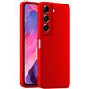 HULLIN Custodia per Telefono in Silicone Colorato, Adatta per Samsung Galaxy S21 FE / S21 FE 2023 (6.4) - Rosso Cina