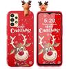 Pnakqil Natale Cover per Samsung Galaxy A13 4G 6.6, Custodia Silicone Ultra Slim TPU Morbido Antiurto con 3D Christmas Cervo Cartoon Pattern Custodie Bumper Protettiva Case per Samsung A13 4G,Cervo