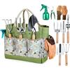 Grenebo Set di Attrezzi da Giardinaggio, 9 Pezzi Pesanti Attrezzi Giardinaggio con Cesoie da Potatura e Borsa da Viaggio con Manico XL, Set Giardinaggio Regali da Giardino per Uomo Donna