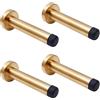 Chrasy Moderno Fermaporta in Acciaio Inox Spazzolato 304 con Parte Superiore Paraurti Battiscopa Fermaporta a Parete in Acciaio Inox Confezione da 2(Oro) (4PC)