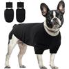 PUMYPOREITY Maglietta Cane Taglia Piccola, Pullover Con Paraorecchie, Vestito Giubbotto Maglione Per Chihuahua Bulldog Francese Cani Piccoli (Nero, S)
