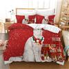 Leleyouzer Copripiumino Gatto 220×240 cm,Set da Letto per Bambini con Cerniera + 2 Federe 50x75 cm(C5)