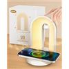 Gemmac 3 in 1 Luce Notturna, Lampade da Comodino con Altoparlante Bluetooth, Caricatore Mobile Senza Fili, Lampade Touch con Wireless Charger Lampada da Tavolo Night Light per i Regali, Decorazione