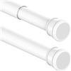 Aiitomg Bastone Tenda a Pressione Estensibile per Doccia, Fissaggio Senza Trapano né Viti, Lunghezza 62-85cm (1 Pezzo), Diametro 25mm, Bianco