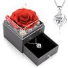 CSYY Rosa Eterna, Regali per Donne Rose Infinite con Catena in Argento Sterling 925 Gioielli Rose Conservate Fatte a Mano Confezione Regalo per Donne Mamma Sorella Moglie a Natale