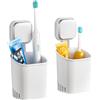 TAILI Supporto per Spazzolino da Denti senza Trapano a Ventosa, Supporto per Spazzolino da Doccia, Organizer per Dentifricio a Parete, Organizer per Rasoi Autodrenante, Stoviglie da Cucina, 2 Pezzi