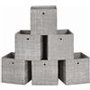 SONGMICS Scatole Portaoggetti, Set di 6 Contenitori in Tessuto Non Tessuto con Manico, 30 x 30 x 30 cm, Unità di Organizzazione, per Scaffale, Pieghevoli, Porta Abiti, Tortora RFB006K01