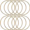 KALIONE Anelli in metallo per fai da te, 10 pezzi, 20 cm, anelli in metallo dorato, decorazione per acchiappasogni, anello macramè, tecnica di avvolgimento, floristica, ghirlanda di matrimonio, hoops