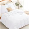 WAVVE Sacco Copripiumino Una Piazza e Mezza 200x200 cm - Set Copripiumino con Federa 80x80 cm, Copripiumone in Microfibra Traspirante, Bianco