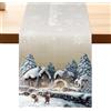 Aitsite Aitsit Runner Da Tavola Natalizio, Decorazioni Natalizie Inverno Idrorepellente Per Interni E All'aperto, Moderno Runner Da Tavolo Per Cucina E Pranzo 40×180cm
