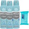 Breeze Acqua Deodorante Zero Macchie Con Note Marine e Talco Spray 48H 150 Ml In Omaggio Un Pezzo Breeze Salviette Detergenti Multiuso