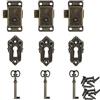 SSyang 3 Set Serratura per Porta Dell'armadio Vintage,Antico Armadio Serrature Set di Serratura per Armadio Con Chiave E Viti,per Cassette Postali Armadietti Cassetta Degli Attrezzi (Bronzo)