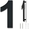 Ywonoby Numero civico esterno moderno acciaio inossidabile,altezza 125 mm, placcato nero (Numero 1 Uno)