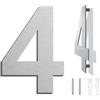 Ywonoby spazzolato moderno numero civico -6 pollici 152 mm altezza, in solido acciaio INOX 304, galleggiante aspetto e facile da installare (Numero 4 Quattro)