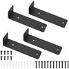 BJBJJIU 4 Pezzi Staffe per Mensole Pesanti, Reggi Mensola da Muro, Staffa per Mensola, Staffe a L in Metallo, Staffe di Supporti per Scaffali, Mensole in Legno Montate a Parete, Nere, (5.9 pollici/150 mm)