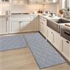 COSY HOMEER tappeto cucina antiscivolo lavabile 2 pezzi, tappeti cucina di facile manutenzione, passatoia cucina tappeti runner per cucina, 61 x 90 cm + 61 x 152 cm, grigio
