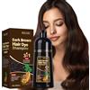 JELMOK 500ML Marrone Scuro Hair Dye Shampoo 3 in 1, Shampoo Colorante Marrone Scuro per Donna Uomo, tinta per capelli nero, Hair Color Istantaneo - Uomini Donne per Capelli, colorante Colorati bianchi