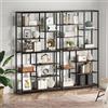 Tribesigns Libreria, Set di 2 Scaffale per Soggiorno, Moderno Libreria a giorno indipendente Portaoggetti da Terra con 9 ripiani, per Camera da letto, ufficio a casa, Marrone