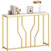 sogesfurniture Moderno tavolo consolle con gambe in metallo dorato, consolle per ingresso, corridoio, soggiorno, camera da letto, 110 x 30 x 80 cm