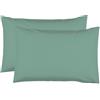 Le linge de Jules 2 federe 50 x 70 cm, colore: verde tiglio, 100% cotone a 57 fili