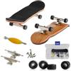 Hominas Fingerboard Professionale, Mini Finger Skateboard in Acero di Legno Completo Finger Board Ragazzo Giocattolo con Scatola per Giocare o Come Decorazione (Nero)