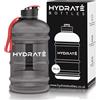 HYDRATE Bottles Borraccia Palestra, Cotone, 1 Unità, 34x34x5cm, Ideale per Sport, Blu