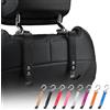 quipuda Gancio Sedile Auto Borsa,Gancio Porta Borsa per Auto,Ganci per Appendere la Borsa Cappotti Sacchetti Cibo in Macchina,Vera Pelle,Nero,2 Pezzi