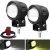Biqing 2PCS Faretti Supplementari LED Ambra/Bianco per Moto 12V 24V - Fendinebbia con Interruttore