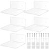 jiuxlaan 5 Pz Mensole da Muro Piccole, Mensole da Parete, Mensola da Parete Piccola, Mensola a Muro Invisibili, Scaffale Libreria in Acrilico Galleggianti per Camera da Letto Cucina Bagno, Trasparente