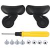 Yibuy 2 x Nero Sinistra e Destra 9.1 cmx9.7 x 4.9 cm DIY Bagagli Ruote di Ricambio