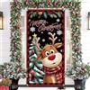 LQTSLFM Decorazione Natalizia per Porta, Decorazione Natalizia per Porta con Babbo di Natale, Copertura per Porta da Esterno di Natale, Striscione di Buon Natale, 78 x 35 Pollici, strisc (Rojo-Gnomo)
