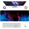 Giecy Tappetino mouse XXL gaming,Mousepad 800 x 300mm, tappetino scrivania grande dimensioni con base in gomma antiscivolo per tastiera, PC(Fiamma)