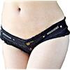 Inception Pro infinite Shorts - Pantaloncini Donna Jeans - Perizoma - Denim - Strass - Sfilacciati - Strappati - Cortissimi - Hot Pants - Vita Bassa - Mare - Ragazza - Spiaggia - Sexy - Colore Nero Taglia L