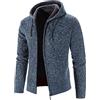 HEONSATI Cappotto Uomo Lana Frontale Aperte Slim Cardigan con Cappuccio Elegante in Maglia Giacca Zip Up Maniche Lunghe Casual Sweaters Lavorato a Maglia Calda Felpa Maglia Giacche da Uomo Lavorato Leggero
