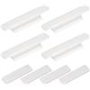 QUARKZMAN 4pz Autoadesivi Maniglie, Bianco Plastica Autoadesive Istantaneo Cassetto Maniglie Tiri per Bagno, Armadio, Armadio, Comò, Finestra (110mm/4.33 Lunghezza)