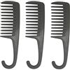 Brrnoo Pettine per Doccia a Denti Larghi 3 Pezzi, Pettine a Denti Larghi, Pettine a Denti Larghi per Ricci con Manico a Gancio, per Salone di Bellezza Domestico