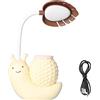 Garosa Lampada da Scrivania a LED con Portapenne Lampada da Tavolo a Forma di Lumaca Animale dei Cartoni Animati Funzione Multipla Ricarica USB Lampada da Scrivania Carina a Collo di Cigno per(giallo)