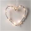 Lights4fun - Decorazione Sospesa a Forma di Cuore con 10 Luci LED Bianco Caldo e Perle in Vetro, San Valentino