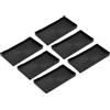 QUARKZMAN 6pz Vassoio di Servizio Piccolo Nero Mini Vassoio 4 x 8 Vassoi da Portata Rettangolari in Plastica in Legno Piatto Decorativo Ottomano per Colazione Cucina