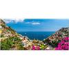 Lupia - Quadro moderno su Tela Canvas DEEP 65X143 cm, con paesaggi e localismi italiani, per casa, soggiorno, capezzale camera da letto, hotel, ufficio, NAPOLI - POSITANO MARE