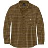 CARHARTT MIDWEIGHT FLAN PLAID SHIRT DARK BROWN 105432 B33