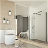 Idralite Box doccia Parete 80x120 CM 198 CM in vetro trasparente 8 MM mod. Walk in Black Corner