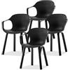 Set 4 sedie con gambe in metallo nero
