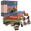 Trefl- Woodcraft 500 + 1 Elementi, Artigianato Ligneo, Forme Irregolari, Figure di Monumenti E Simboli Inglesi, per Adulti E Bambini dai 12 Anni Puzzle, Colore Palazzo di Westminster, Big Ben, Londra