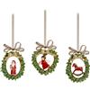 Noel PALAIS ROYAL Set 3 Pendagli per Albero di Natale 9cm Resina Verde Decorazione Natalizia