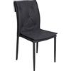 Dmora Sedia Moderna in Ecopelle, per Sala da Pranzo, Cucina o Salotto, 44x44h91, Seduta h cm 53, Colore Grigio