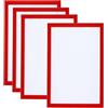 PATIKIL Cornice Magnetica per Foto A4, Confezione da 4 Cornici Magnetiche Autoadesive per Esposizione di Foto, Opere d'Arte, Su Frigorifero, Finestra e Parete, Colore Rosso