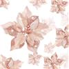 Boao 24 fiori di stella di Natale glitterati artificiali, per matrimonio, albero di Natale, Capodanno, ornamenti (oro rosa)