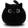 Kiuiom Gatti Nero Morbido Peluche,Bambini Gatto Nero Giocattolo,Peluche Gatto Nero,Gatto Nero Peluche Bambola,Cuscino Gatto Nero Giocattolo,25CM